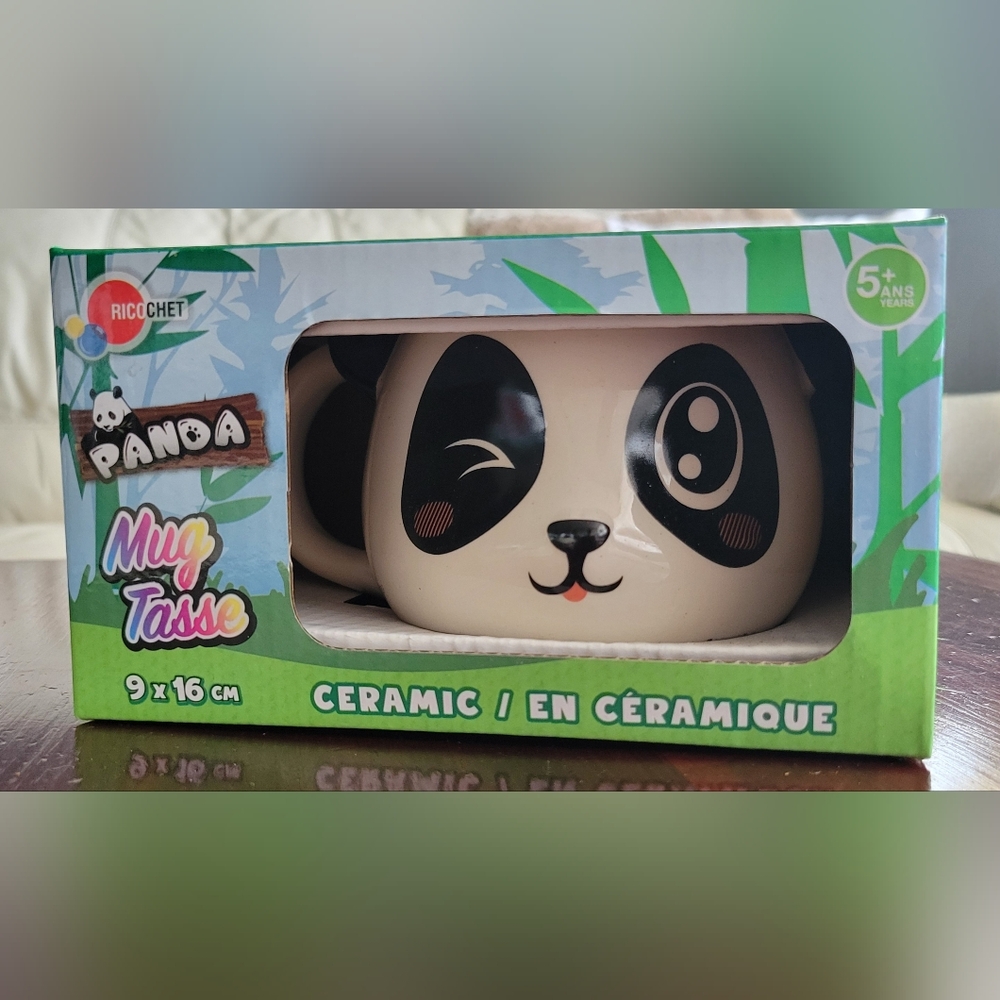 Hand painted ceramic Panda Mug